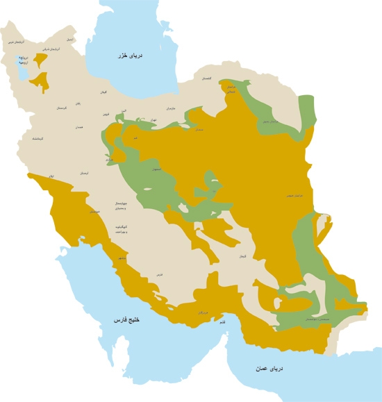 نقشه بیابان‌های اقلیم شناسی ایران