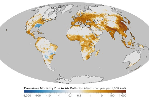نقشه آلودگی هوا