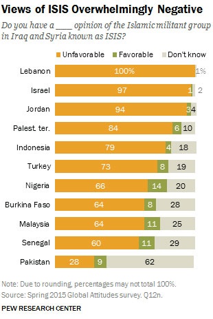 یک نظرسنجی نشان داد ا مسلمانان جهان از داعش متنفرند