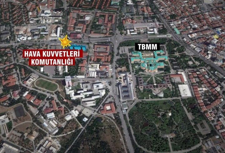 The map of the Ankara attack site