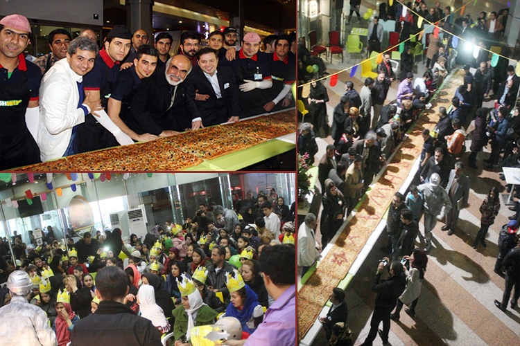 کودکان معلول و بی‌سرپرست، رکورد طولانی‌ترین پیتزای ایران را شکستند!