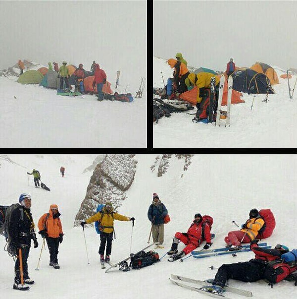 کوهنوردان در محل سانحه هواپیما