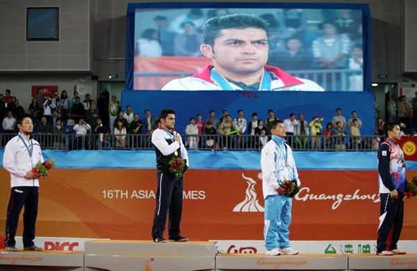 Gold medallist Sadegh Goudarzi