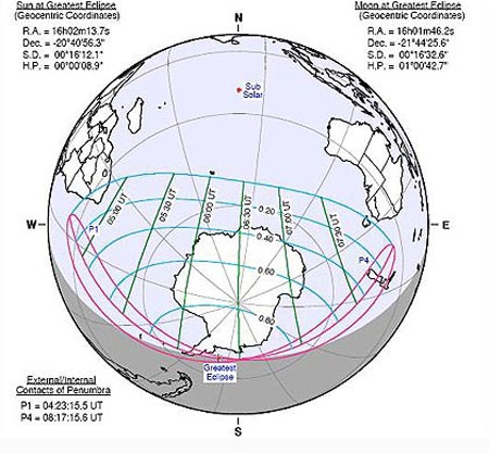 نقشه خورشید گرفتگی جزئی 25 نوامبر 2011