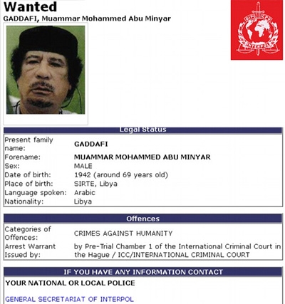 gaddafi interpol