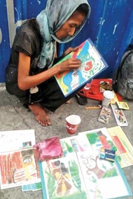 نمایشگاه نقاشی یک بی‌خانمان