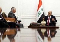 دفاع العبادی از نیروهای بسیج مردمی عراق در دیدار با وزیر خارجه آمریکا
