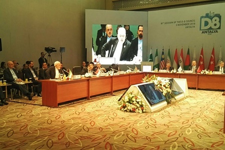 ظریف خواستار مقابله کشورهای دی.۸ با اقدامات یکجانبه علیه ایران شد