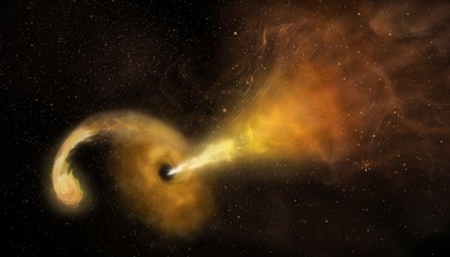 ثبت لحظه متلاشی شدن ستاره توسط یک سیاهچاله‌ برای اولین‌بار