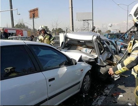 عدم توجه به جلو صدرنشین علل تصادفات درون‌شهری در سال ۹۷