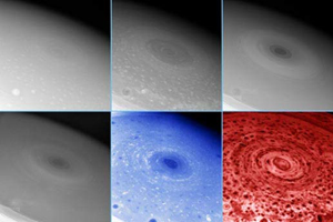 تصاویر برداشته با طول موج‌های مختلف از توفان مشتری