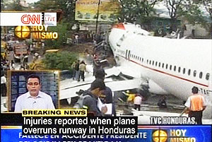 زخمی شدن شمار زیادی در حادثه خروج هواپیما از باند فرودگاه در هندوراس 