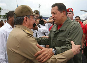 بدرقه از چاوز در فرودگاه خوسه مارتی