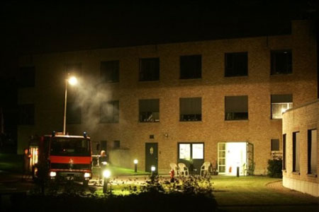 retirement home in Melle, Belgium, Thursday Aug.6, 2009. A fire has raged through a retirement home close to Brussels