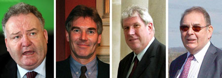 Composite of file photos of (left to right) Jim Devine MP, David Chaytor MP, Elliott Morley MP and Conservative peer Lord Hanningfield