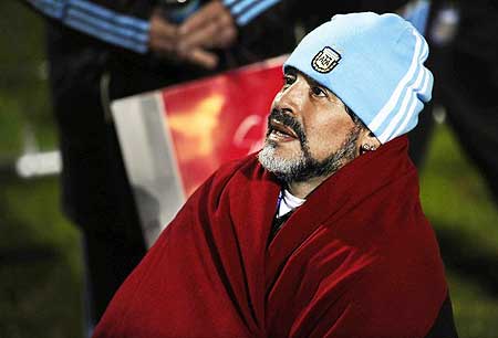 Argentina's soccer team coach Diego Maradona