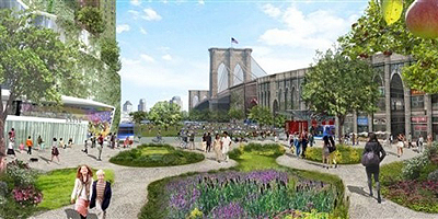 تصویری خیالی از بخش پایینی منهتن نیویورک در 2030