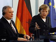 آنگلا مرکل، صدراعظم آلمان -  یاروسلاو کاچینسکى، نخست وزیر لهستان