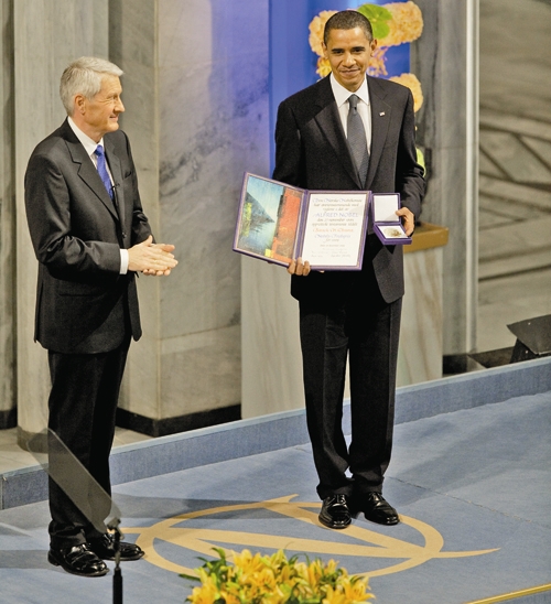 اوباما - دریافت جایزه صلح نوبل