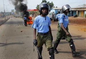 نیروهای پلیس در پایتخت گینه