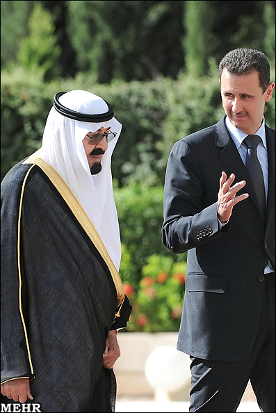 عبد الله بن عبد العزیز، پادشاه عربستان سعودی و بشار اسد رییس جمهوری سوریه