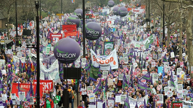 برگزاری بزرگترین تظاهرات ضد دولتی در 8 سال گذشته در لندن