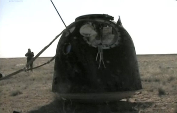 گزارش تصویری فرود کپسول سایوز بر روی زمین