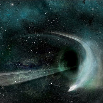 تصویر شبیه سازی شده لحظه بلعیده شدن ستاره توسط یک سیاهچاله عظیم