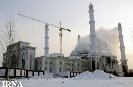 آتش سوزی در بزرگترین مسجد آسیای مرکزی در قزاقستان 