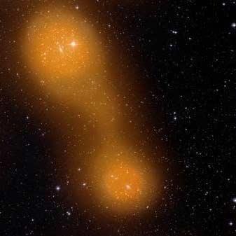 پل گاز داغ بین یک جفت خوشه کهکشانی