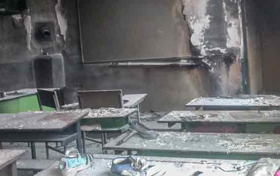 آتش سوزی مدرسه پیرانشهر