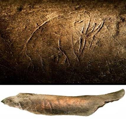 استخوان 13 هزار ساله با تصویری از ماموت