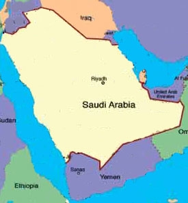 نقشه عربستان ویمن