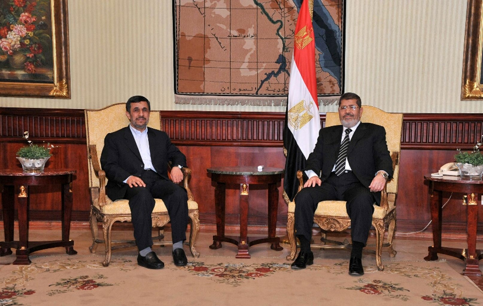 تاکید احمدی نژاد و مرسی بر همکاری جدی در حل بحران سوریه 