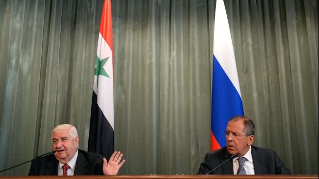 کنفرانس خبری مشترک وزیران خارجه روسیه و سوریه