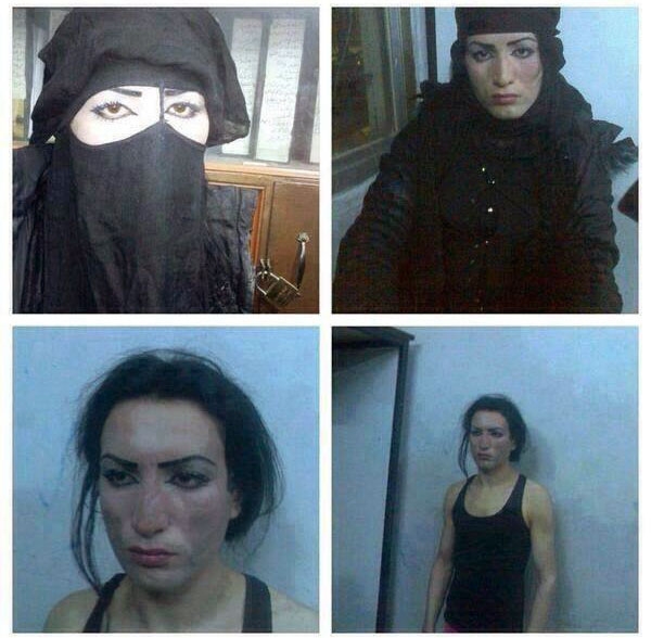 بازداشت سر کرده جبهه النصرة در القصیر سوریه با لباس زنانه