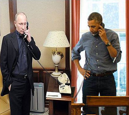 گفت و گوی تلفنی ۹۰ دقیقه ای اوباما با پوتین در باره اوکراین