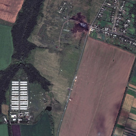 تصویر ماهواره‌ای از محل سقوط MH۱۷