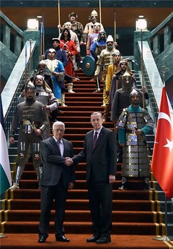 عکس جنجالی اردوغان و عباس در کاخ سفید