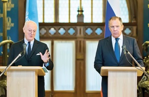 وزیر خارجه روسیه با نماینده سازمان ملل، مشغول تهیه طرح سیاسی برای حل بحران سوریه هستند.