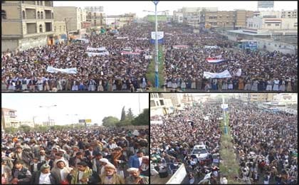 تظاهرات دهها هزار یمنی در صنعاء 