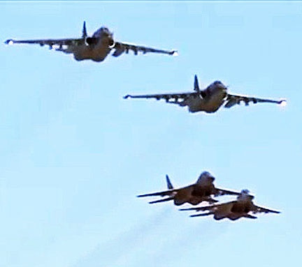 نخستین عملیات هوایی مشترک روسیه و سوریه علیه تروریست‌ها