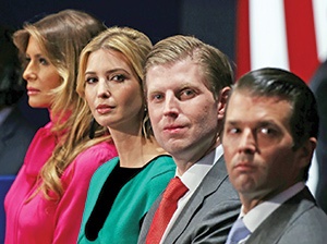 دونالد جونیور، اریک و ایوانکا فرزندان ارشد دونالد ترامپ و ملانیا همسر او