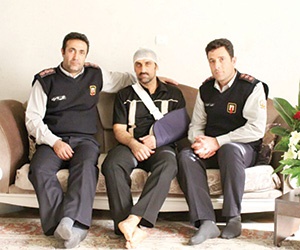 از راست: محمود حیدری، رضا هاشمی‌شا و قاسمپور که در حادثه پلاسکو حضور داشتند.