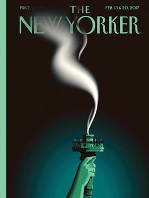 طرح روی جلد شماره جدید «نیویورکر» که طعنه‌ای است به بربادرفتن ارزش‌های آمریکایی