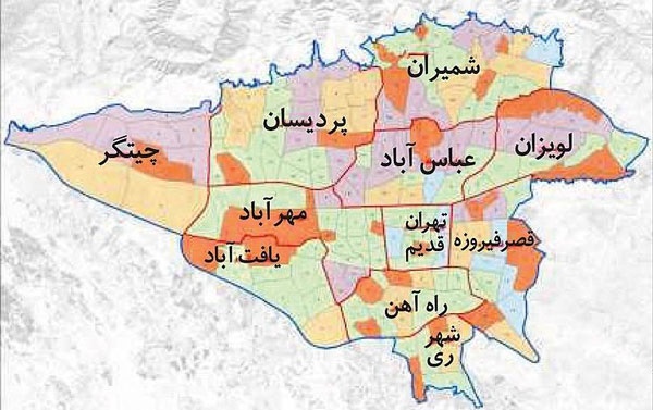نقشه تهران