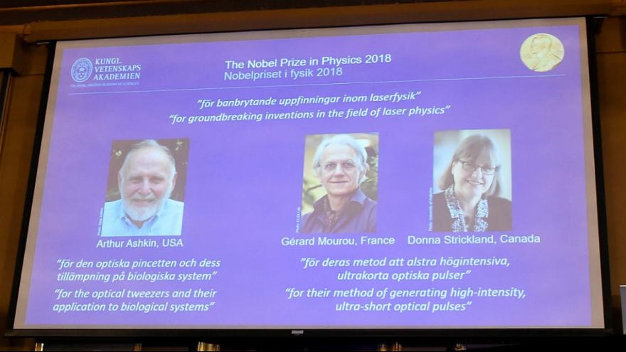 جایزه نوبل فیزیک سال ۲۰۱۸ به ۳ دانشمند آمریکایی، فرانسوی و کانادایی تعلق گرفت