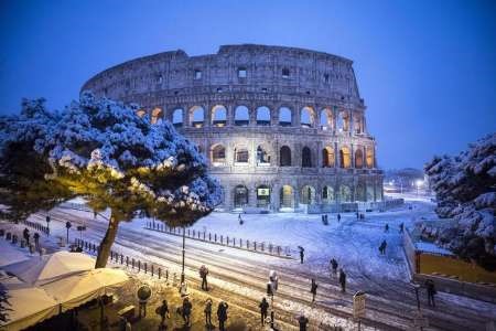  برف سنگین رم را فلج کرد | به کارگیری نیروهای ارتش ایتالیا برای پاکسازی خیابان ها