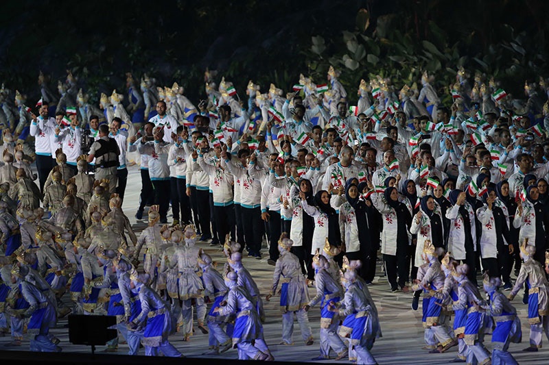 چند نما از مراسم افتتاحیه بازی‌های آسیایی ۲۰۱۸ اندونزی